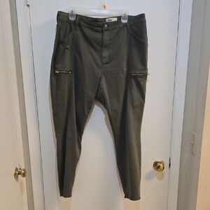 Cosmic Blue Love 18W Olive Green Skinny Jeggings